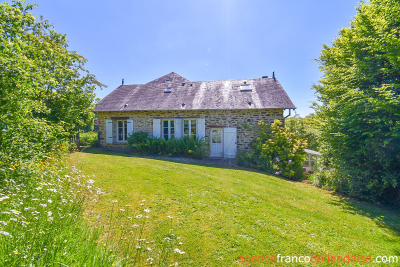 Two houses with a wooded park